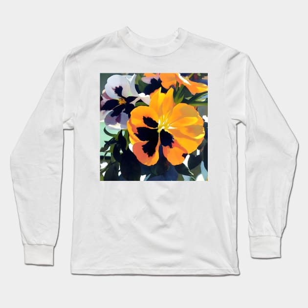 Pansies in the Sun Long Sleeve T-Shirt by DANAROPER